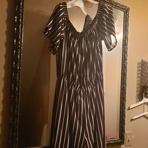Black & white wide leg jumpsuit 1x 16/18